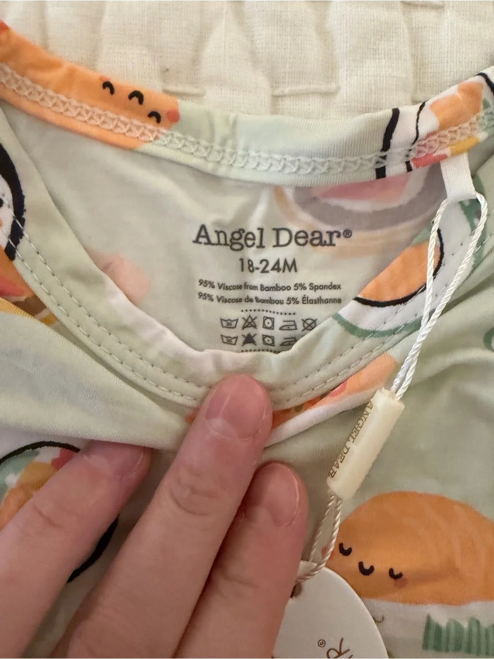 NWT Angel Dear Bamboo Sushi Print Short Sleeve Bodysuit 18-24M